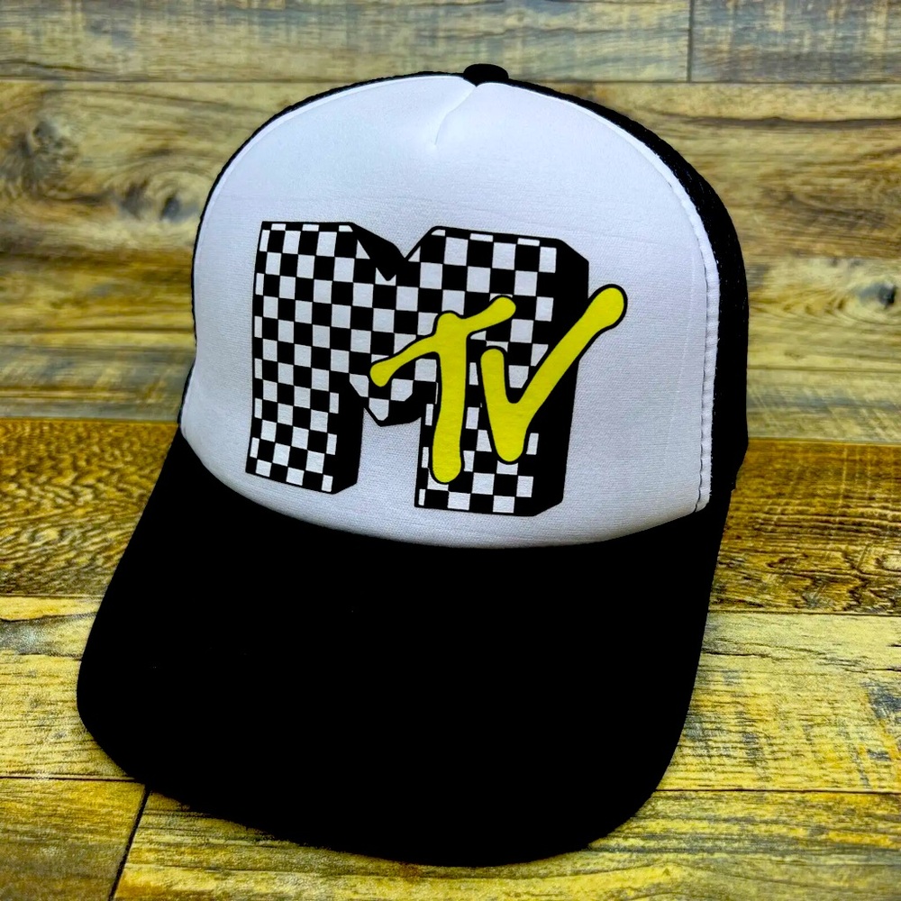 Retro-style MTV trucker hat